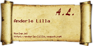 Anderle Lilla névjegykártya